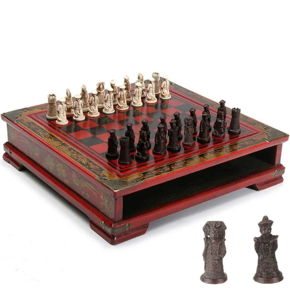 Деревянные настольные шахматы китайские шахматные игры из смолы Chessman подарки