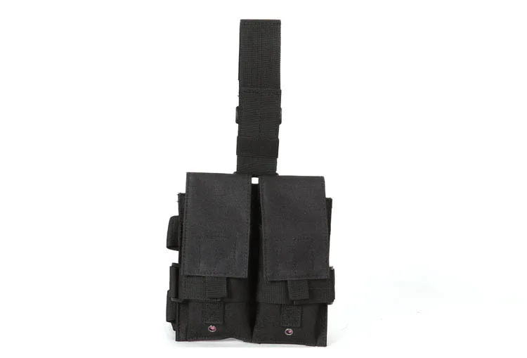 

Tactical Cycling Bag 5.56 M4 Double Mag Drop Leg Holster Adjustable Straps Airsoft Military Army Mtp 2 MAG Ammo Pouches