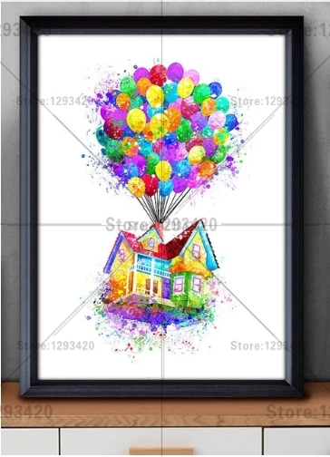 5D DIY Алмазная вышивка мультяшный Летающий дом крестиком домашнее украшение