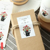 180pcs thank you flower paper sticker label seal box envelope gift wrapping soap baking birthday wedding christmas decoration