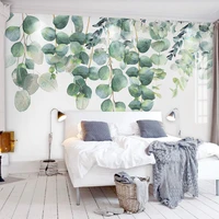 modern 3d murals wallpaper green plant leaves photo wall cloth living room bedroom waterproof eco friendly papel de parede 3 d