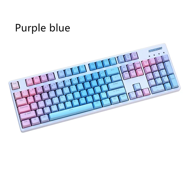 Двухсторонний Радужный OEM профиль PBT keycap 108 клавиш cherry MX Переключатель подсветка механическая клавиатура keycaps только keycaps - Цвет: Red Purple Blue