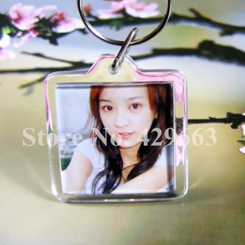 5000 шт./лот квадратная прозрачная пустая фоторамка кольцо для ключей сплит брелок
