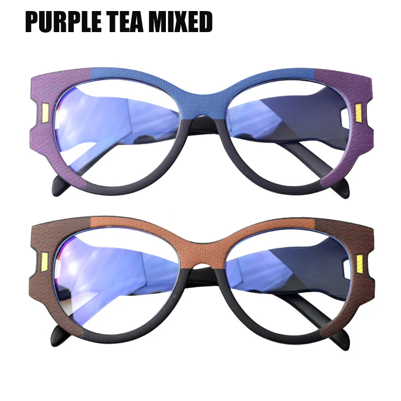 Purple Tea Mixed SOOLALA, анти-синий светильник, очки для чтения, для женщин, дальнозоркость, большая оправа, широкие руки, кошачий глаз, женские очки с диоптрией - Цвет оправы: Purple Tea Mixed