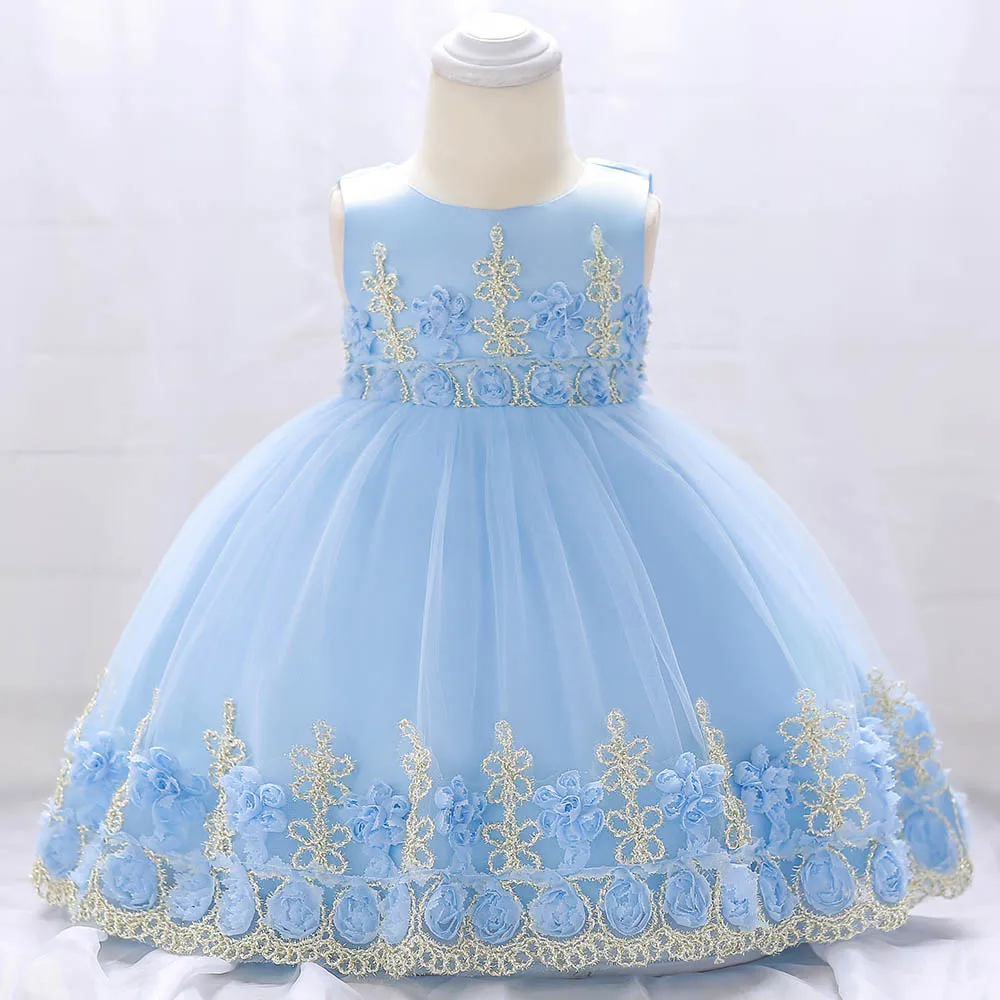 Летнее платье на крестины для маленьких девочек; vestido infantil; платье принцессы для первого дня рождения; свадебное платье; Одежда для девочек