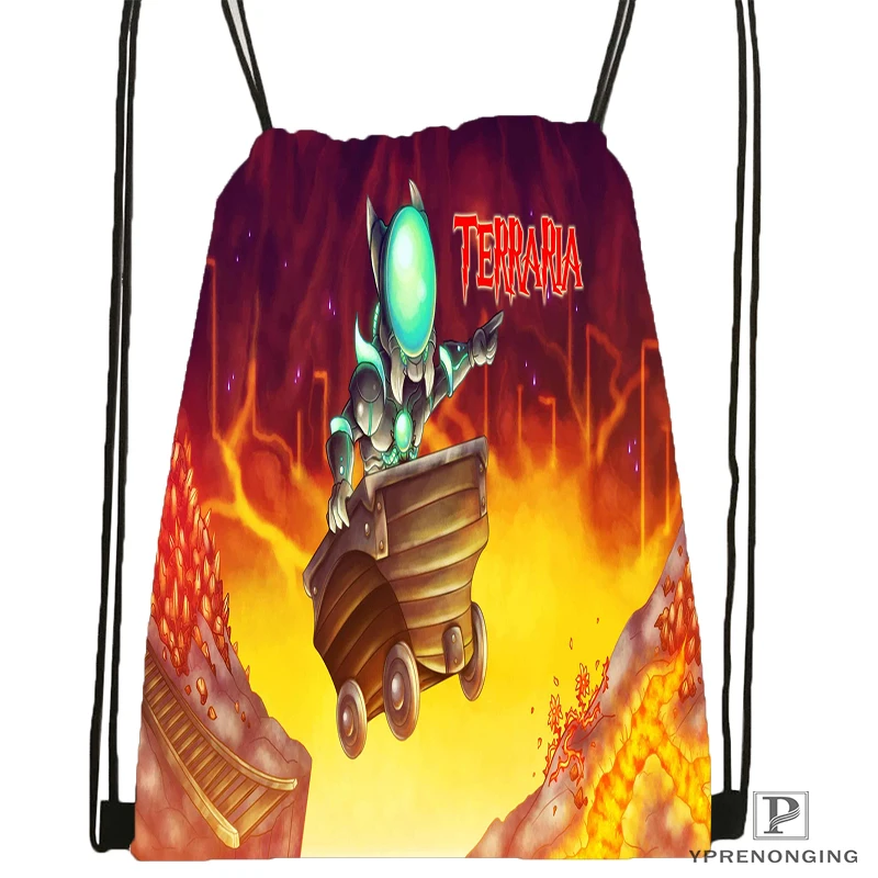 Таможня Террария(5) Drawstring сумка-рюкзак милый рюкзак детский Ранец(черный назад) 31x40 см#180531-04-67