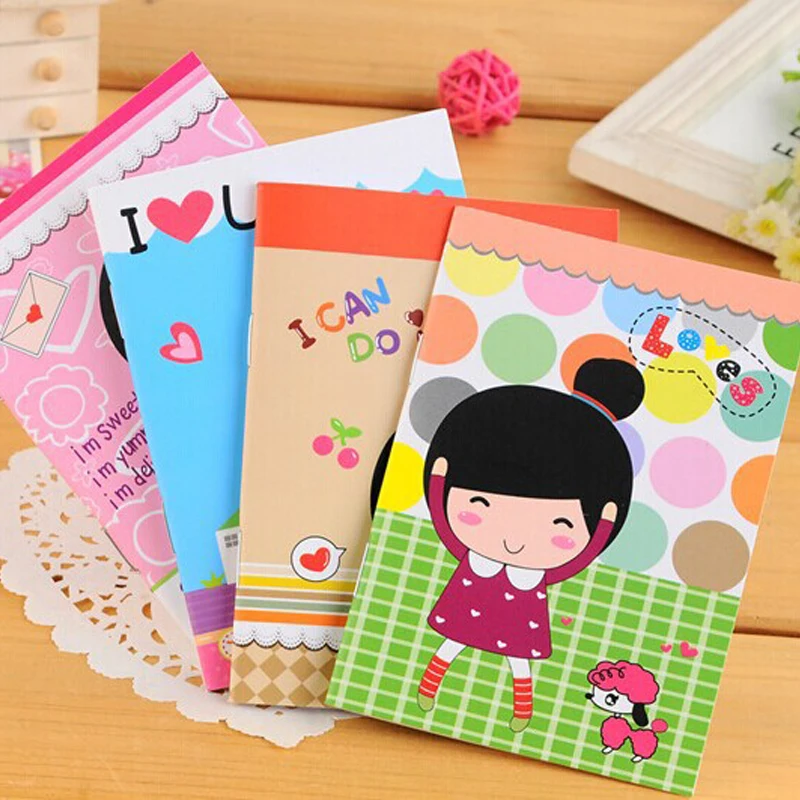 5 pcs South Korean creative stationery roaming four seasons cute mini cartoon student prizes 12.5*9cm notebook random color | Канцтовары