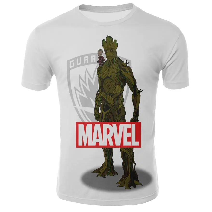 Мужская и женская футболка с 3D-принтом Off White Groot Повседневная изображением грута
