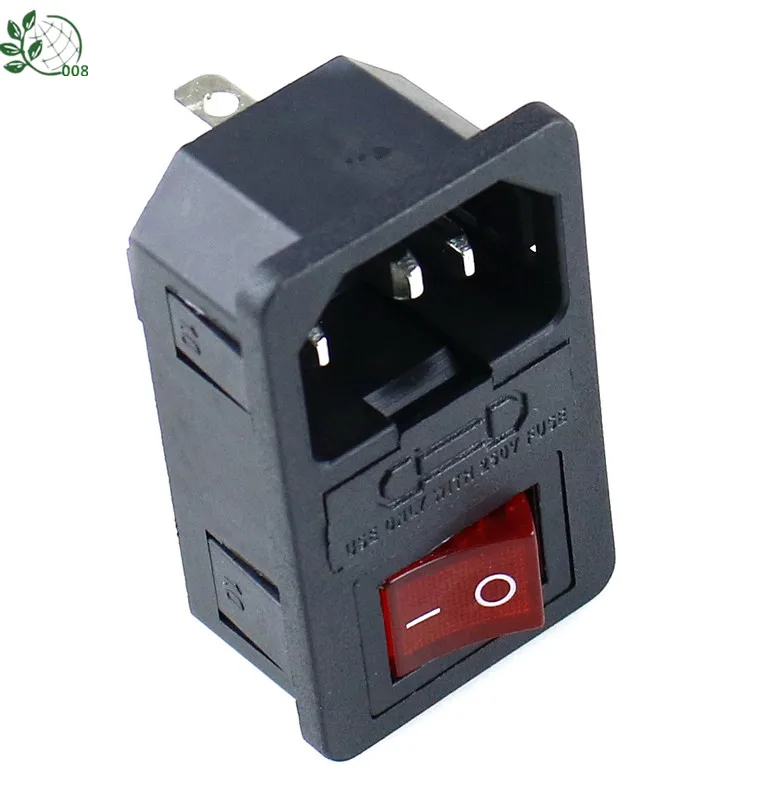 1 шт. с предохранителем 10 А! Красный кулисный выключатель плавким IEC 320 C14 на входе