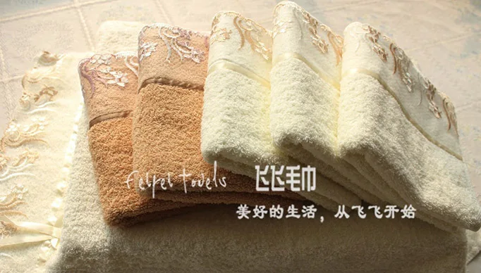 ( Already 65% off ) Genuine Face hand towel High quality 34cm*75cm floral lace 100% cotton Brand bath set wholesale | Дом и сад