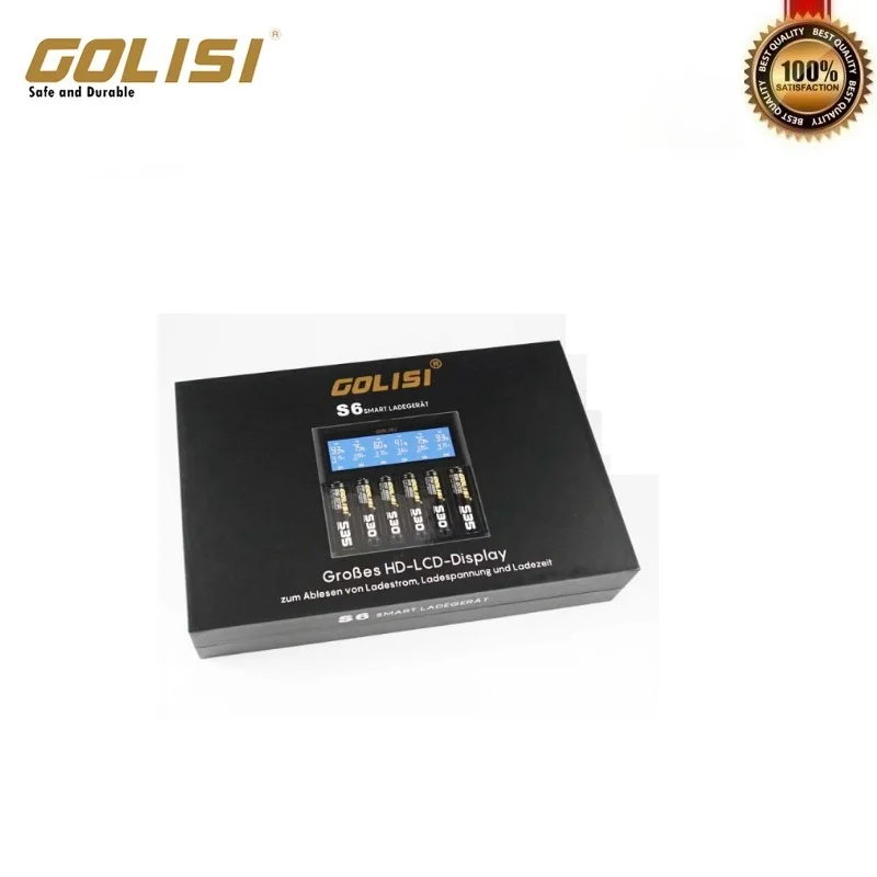 Оригинальное умное зарядное устройство GOLISI S6 совместимо с 20700 26650 18650 Ni-MH/Ni-cd и 3 6 В/3