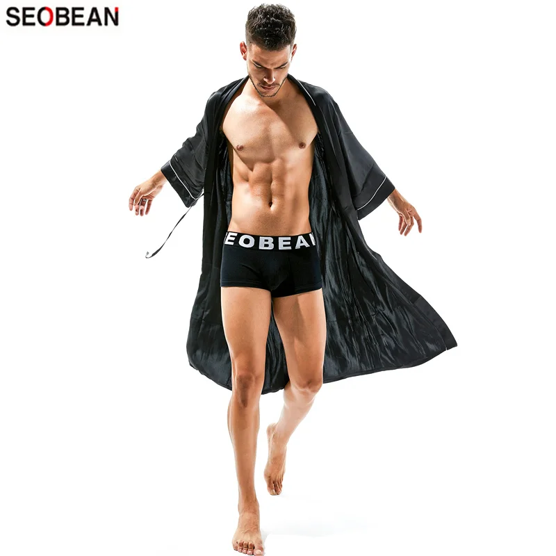 SEOBEAN, Скандинавское Мужское нижнее белье, бамбуковое волокно, сетка, дышащая u-образная сумка, пуш-ап, лифтинг, ягодицы, сексуальные мужские боксеры