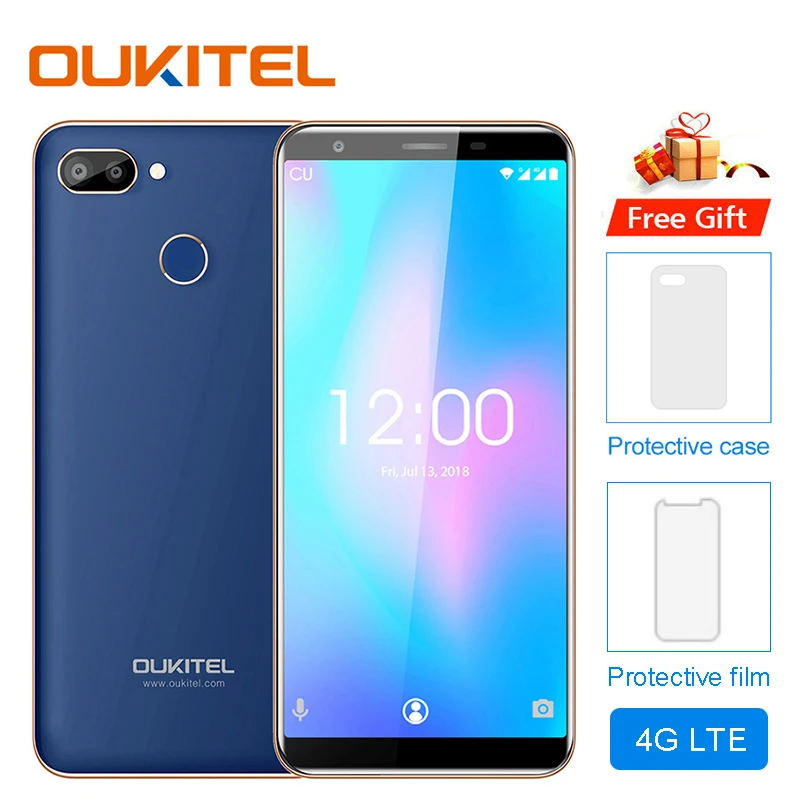 Original OUKITEL C11 Pro 5.5 inch 18:9 Android 8.1 Mobile Phone Quad Core 3GB RAM 16GB ROM 4G Cell phones 3400mAh Smartphone | Мобильные