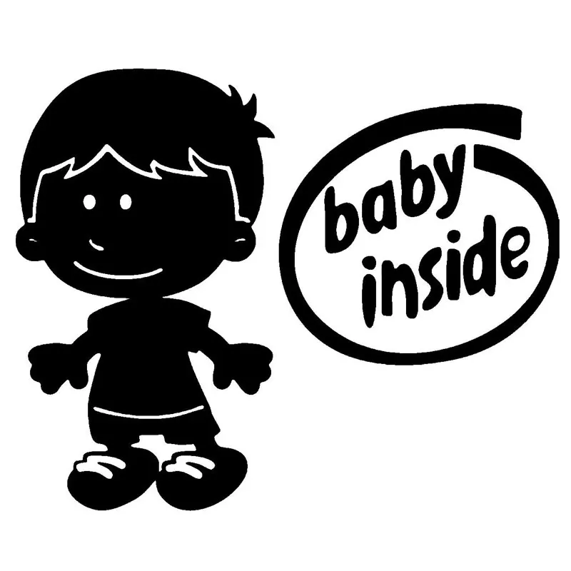 

21CM*17C Cute Boy Cartoon Baby Inside Vinyl Fashion Car Stickers Accessories C5-2044
