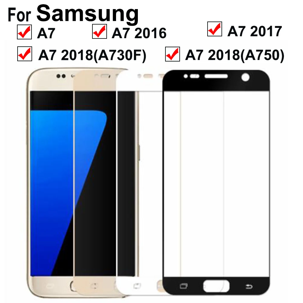 Защитное стекло A7 2018 A750 A730F для Samsung 2017 закаленное на Galaxy A 7 7A 2016 защита экрана A72018