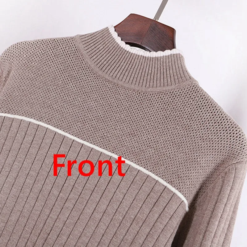 GIGOGOU Women Pullover and Sweater Autumn Winter Ribbed Knitted Sweaters Top Striped Warm Thick Female Jumper for Christmas Pull | Женская