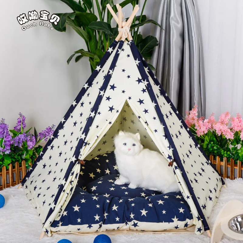 2018 новый стиль Животные вигвама палатка Собаки Питомника Pet съемный уютный домик