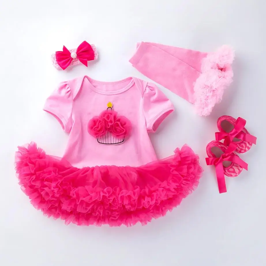 Комплект из 4 предметов розовое нарядное платье с блестками и звездами для