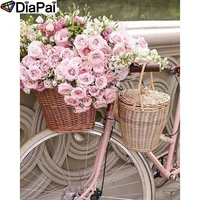diapai diamond painting 5d diy 100 full squareround drill flower bicycle diamond embroidery cross stitch 3d decor a24524