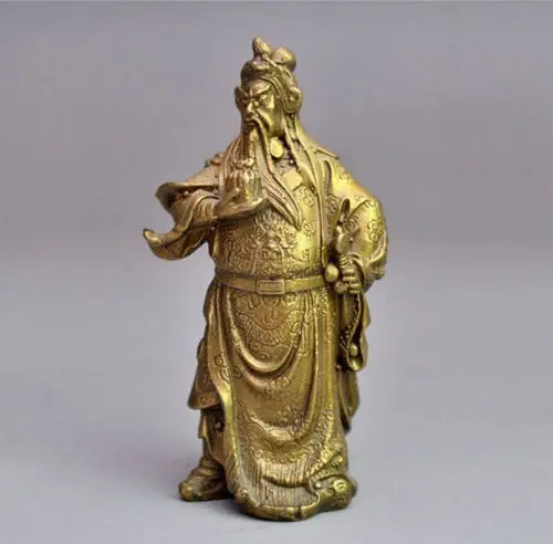 SCY изысканный китайский дракон из латуни воин статуя Гуань Гун|gong clock|gong designstatue stone