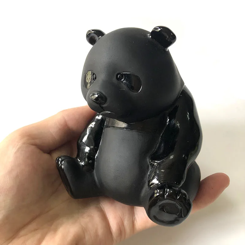 Free Shiping Natural Crystal Black Obsidian Bear Stone Polished Healing carving Gemstone CuteToy Or Deco FYY | Дом и сад