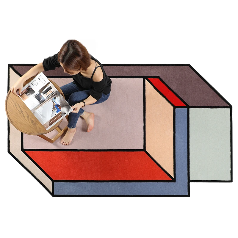 Модный Дания Mondrian шерсть кашемир скандинавский синий красный круглый шикарный