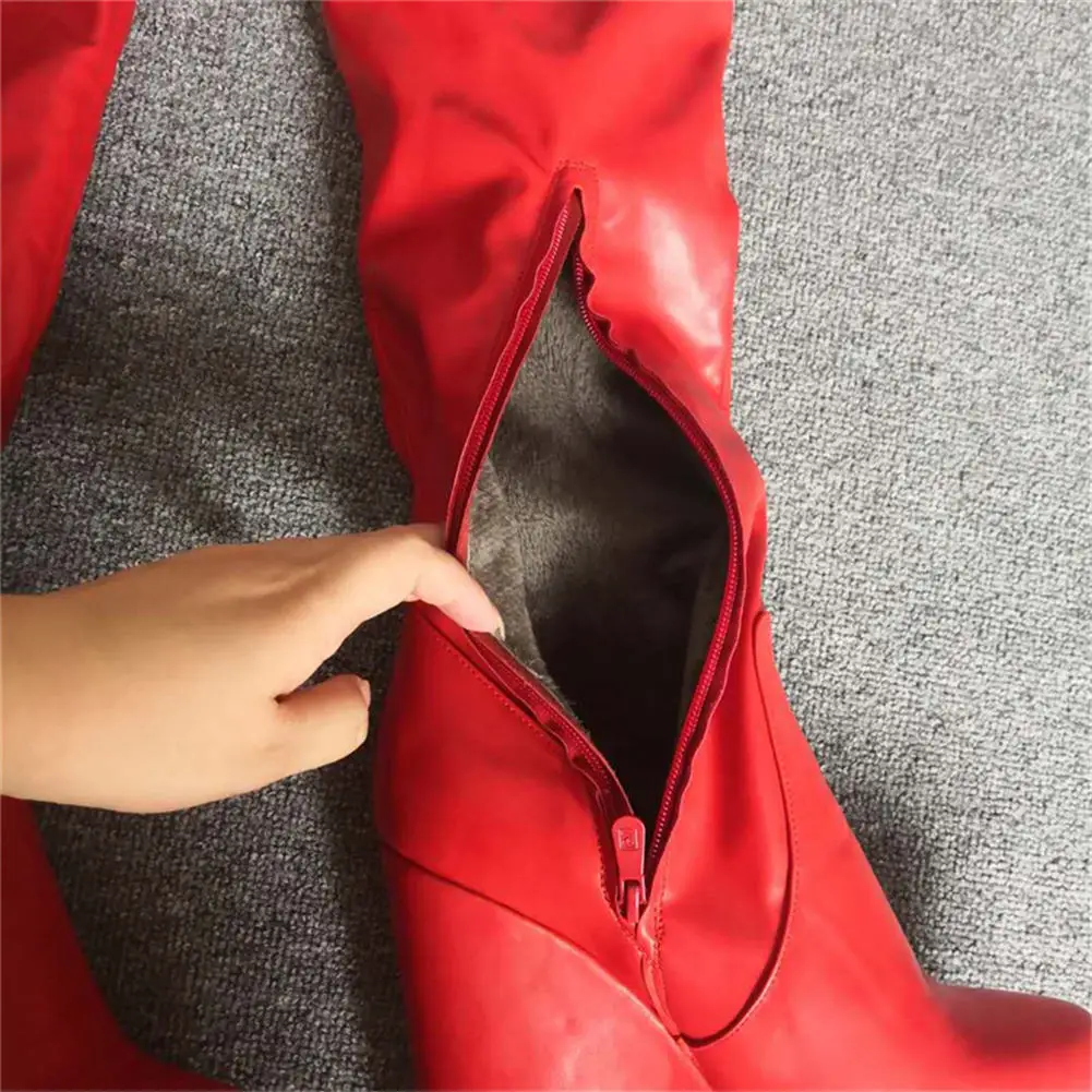 Фирменный дизайн большие размеры 47 пикантная женская обувь зимние сапоги