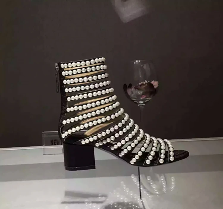 Дизайнерские летние туфли для подиума женские сандалии-гладиаторы на блочном