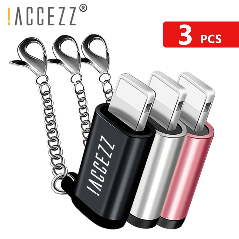 ! ACCEZZ Lighting To Micro USB Женский конвертер для Apple адаптер iphone X 7 8 6S Plus XS MAX XR разъем