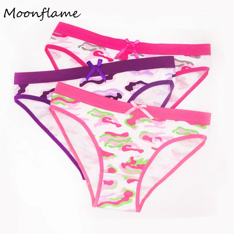 Moonflme 3 шт./лот женское нижнее белье с принтом женские хлопковые трусики M L XL 89153