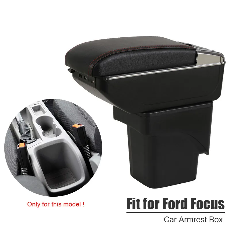 Автомобильный подлокотник для Ford Focus MK2 Focus 2 2004-2011 USB зарядное устройство Подстаканник Пепельница органайзеры аксессуары