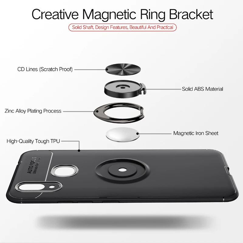 For Huawei Nova 3 Case Magnetic Bracket Finger Ring Car Holder TPU Protective Cover 3i Funda Coque |