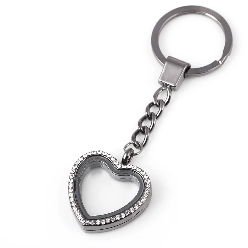 10 шт./лот заводская цена Новые товары 4 цвета сплав живое сердце брелок с горным