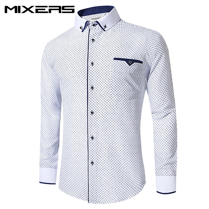 2018 брендовые хлопковые мужские рубашки с длинным рукавом облегающие