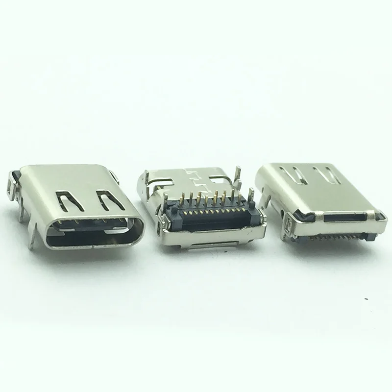 10 шт./лот USB 3,1 Тип-C 24 Pin муфтовый стыковочный переводник SMD штепсельный DIP разъем для печатных плат для PCB дизайна DIY высокий ток для быстрой зарядки