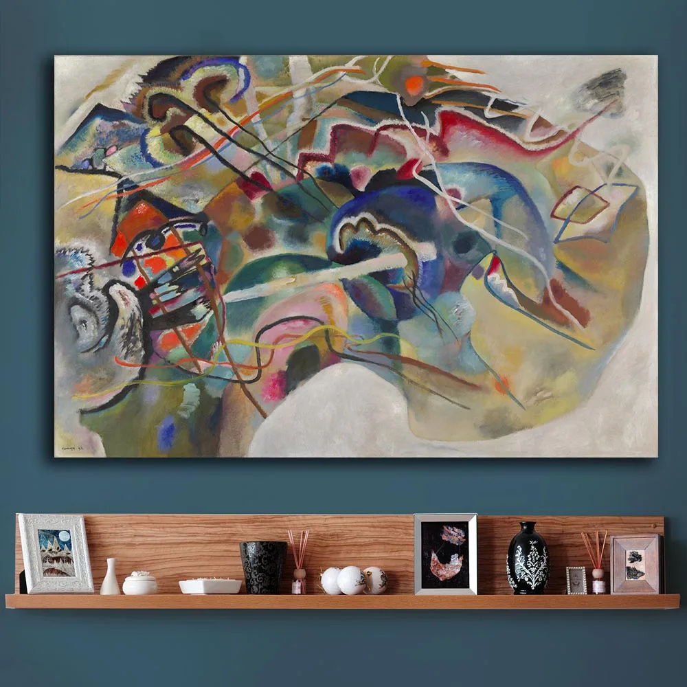 Картина с белой границей Wassily Kandinsky декоративные краски домашний декор на холсте