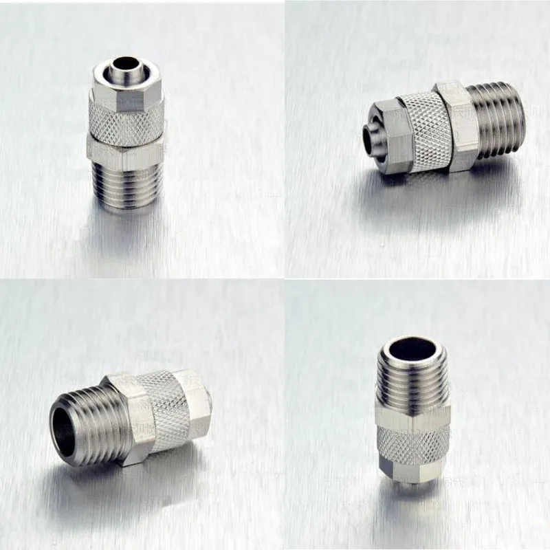 GOGO 10pcs a lot 4mm/6mm x M5 / M6 Mini-through connector BC04-M5 Copper fast twist type straight pneumatic fittings - купить по