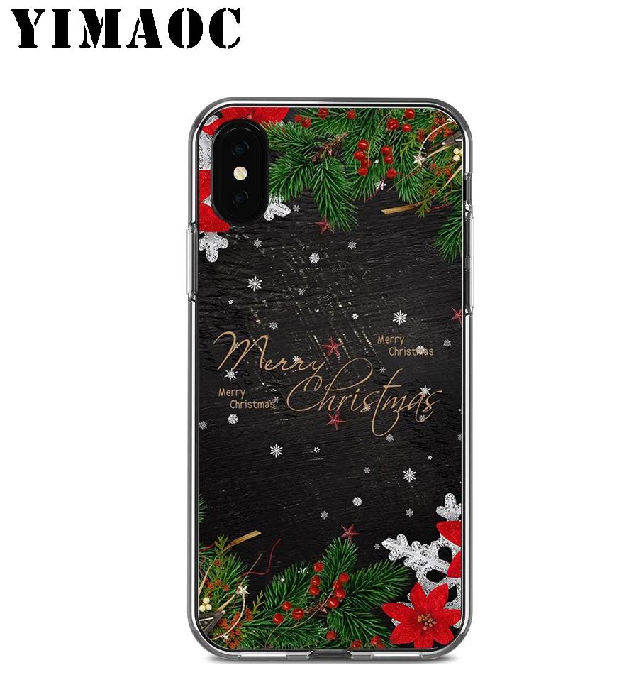 Merry Christmas Happy New Year Soft Silicone Case for Apple Iphone 11 Pro Xr Xs Max X 10 8 Plus 7 6S 6 SE 5S 5 7Plus 8Plus |
