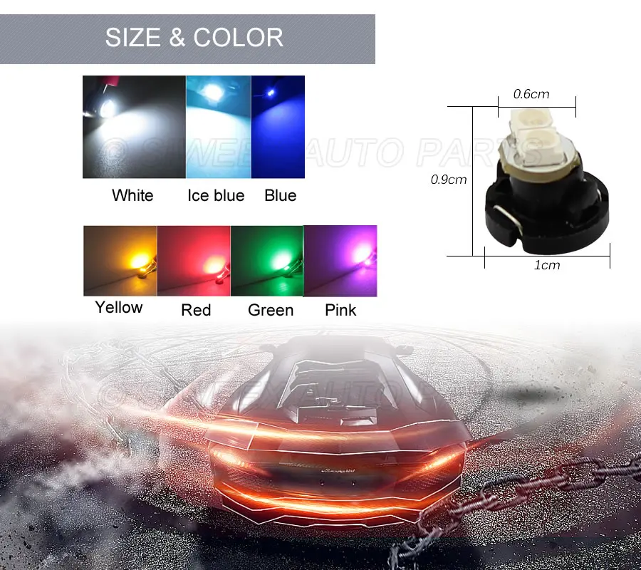 10 шт./лот T4.2 2 3528 LED белый красный синий зеленый желтый розовый Iceblue приборы панель