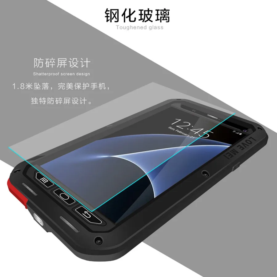 НОВЫЙ A5 2017 LOVE MEI Life водонепроницаемый металлический чехол для телефона SAMSUNG Galaxy S6