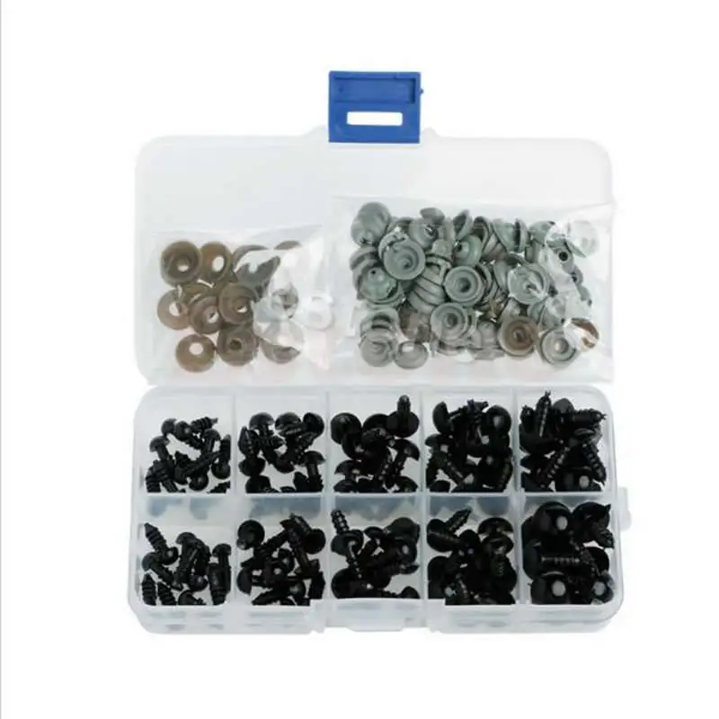 CCINEE 100PCS Full black Doll Eyes Threaded Eye With Boxes For DIY Craft Supplies | Дом и сад
