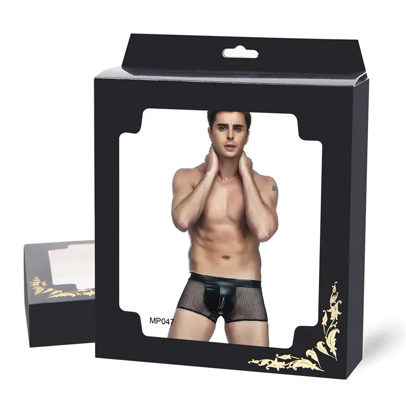 Мужские боксеры в сеточку черные дышащие шорты сетку Прозрачное нижнее белье 2XL