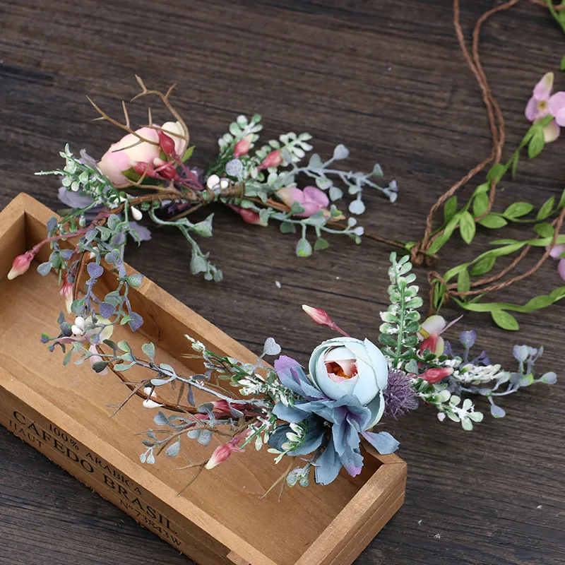 Цветочный венок розы для свадьбы искусственный цветочный сделай сам корона