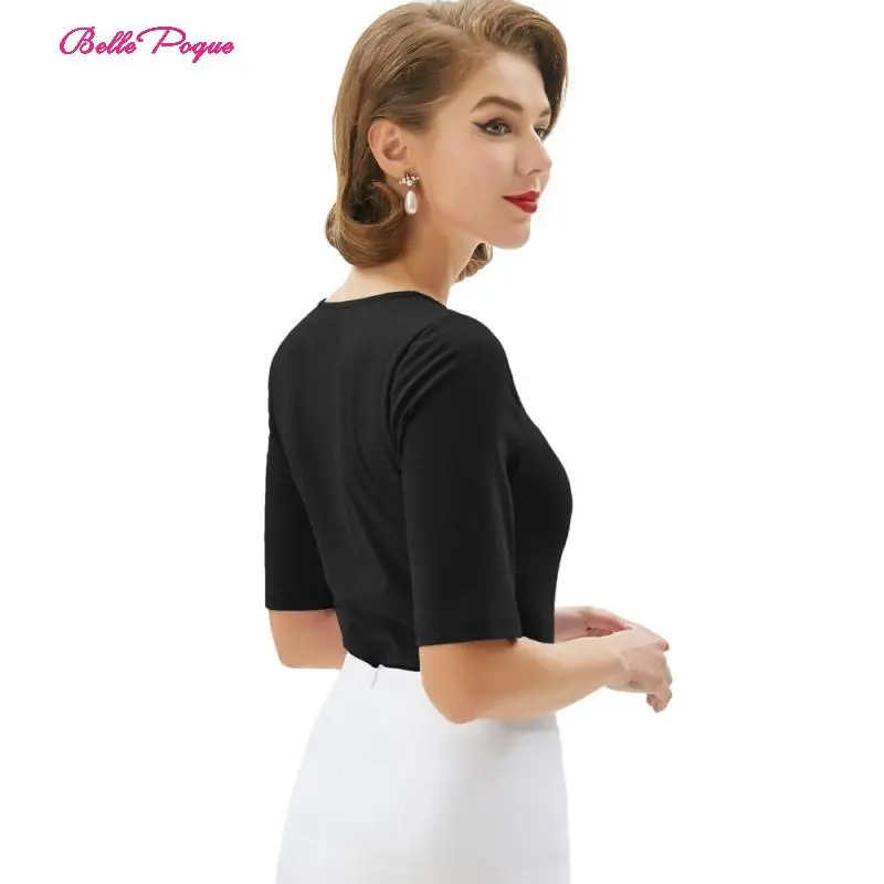 Belle Poque сведения о моде дамы передний узел галстука женские с коротким рукавом
