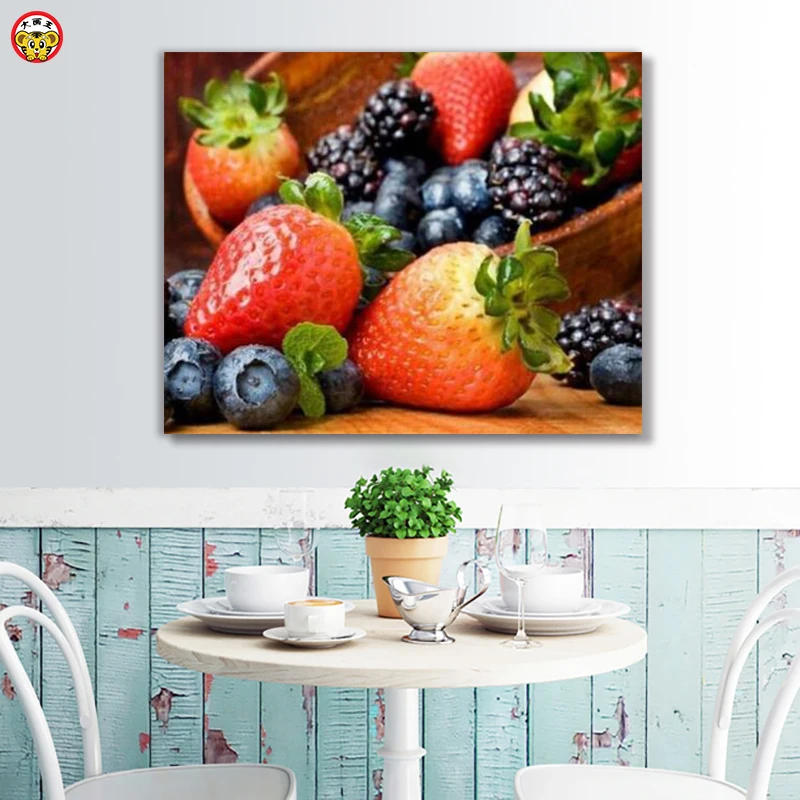 Diy картина маслом по номерам художественная краска фруктовый Ресторан кухонный