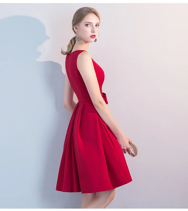 Винные красные коктейльные платья weiyin женские без рукавов Короткие Vestidos сексуальные коктейльные платья для выпускного вечера WY878
