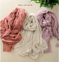 high quality women fashion pure color cotton linen long scarf ladys art van large scarves shawl wrap 180cm135cm