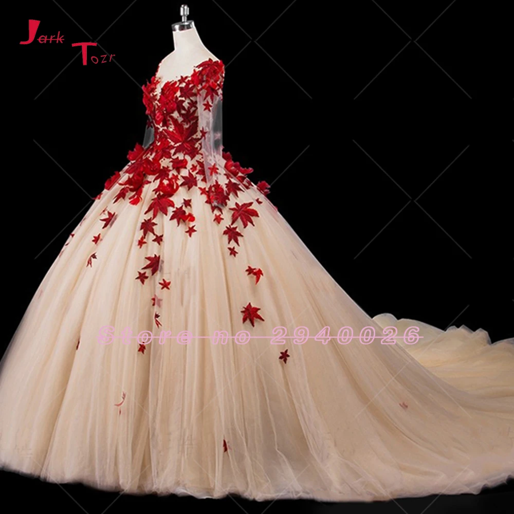 Ярк тозр Vestido de Noiva Princesa бальное платье с длинным рукавом свадебные платья 2019