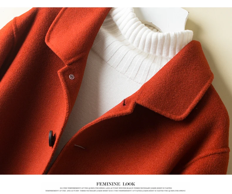 Wool Coat Women Spring Autumn high quality Double-sided Cashmere Jacket Long sleeve Casual plus size Short Coats