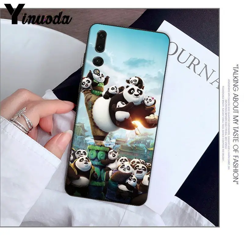 Yinuoda kungfu панда черный ТПУ Мягкий силиконовый чехол для телефона Haiwei P10 plus Honor 9 10 View